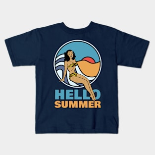 Retro Beach Beautiful Summer Kids T-Shirt